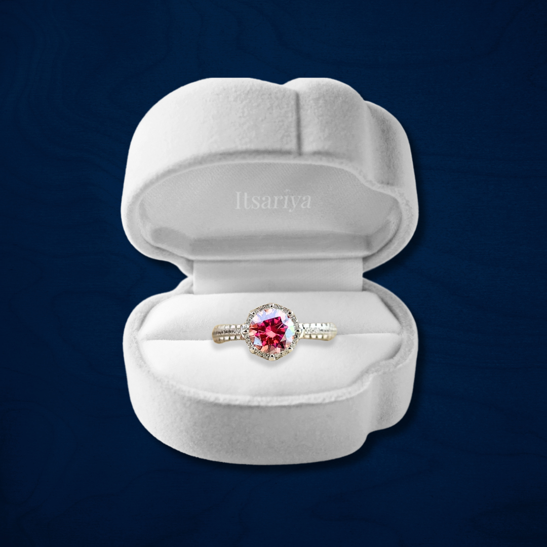 Itsariya Pomegranate Glow Moissanite Diamond Ring