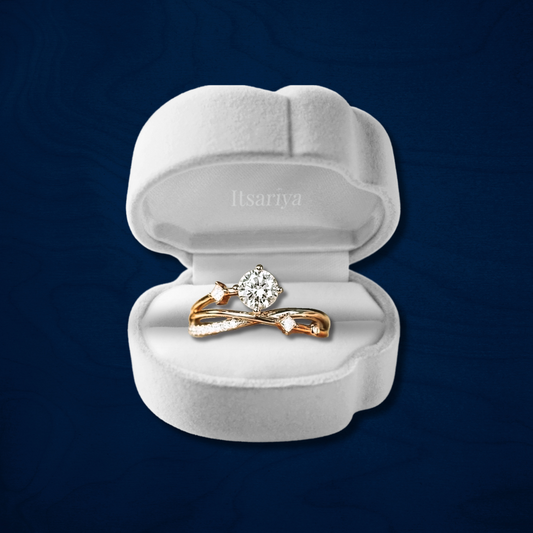 Itsariya Golden Radiance Moissanite Diamond Ring